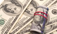 money splayed out