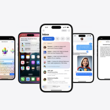 Apple Intelligence seen on various iPhones.